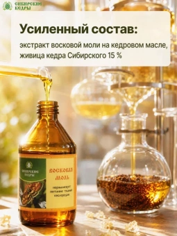 Восковая моль (Огневка) на кедровом масле